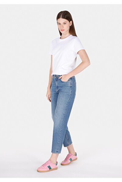 Colin's Pantaloni de damă din denim indigo cu talie mijlocie și picioare îngu...