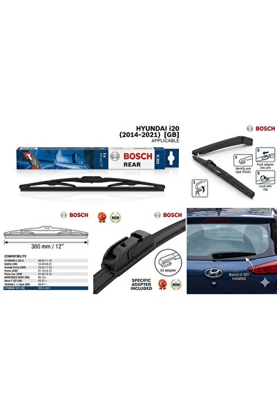 Bosch H301 Arka Silecek 300mm Hyundai i20 (21-23), Peugeot 2008 (20-22), Opel...