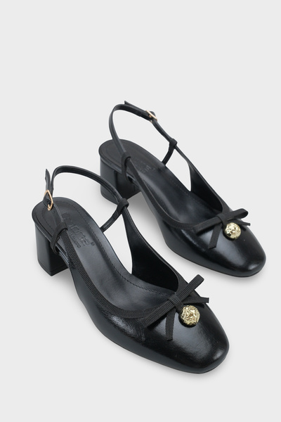 Capone Outfitters Arielle Round Toe Women's Ankle Strap Mid-Heel Bow Shoes