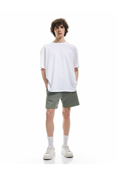 Koton Dikiş Detaylı Cepli Pamuklu Beli Bağcıklı Kısa Şort