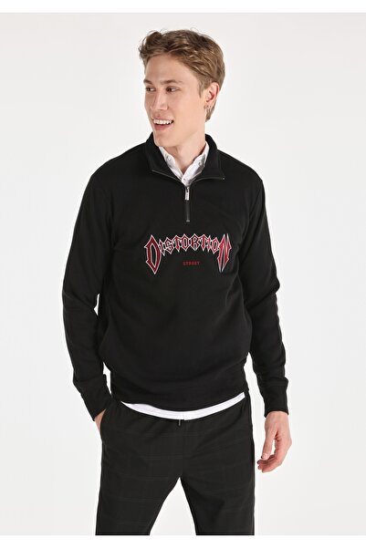 Colin's Hanorac negru pentru bărbați, cu croiala normală