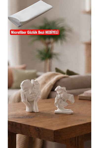 bonjorno aksesuar Modern Kadın Büst Biblo İkili Set – Soyut Minimal Dekoratif...