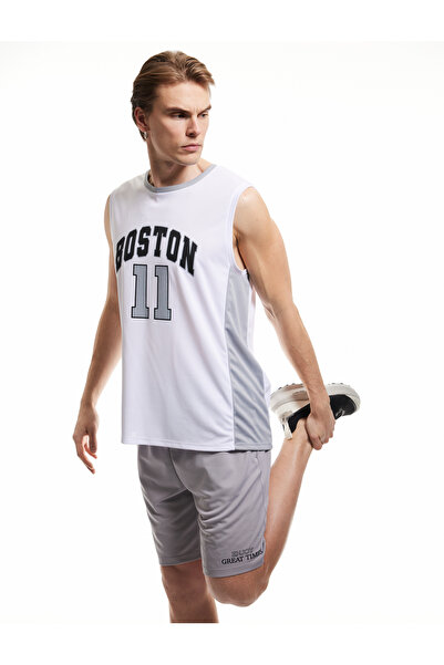 Koton Printed Crew Neck Sleeveless Sports Basketball T-Shirt