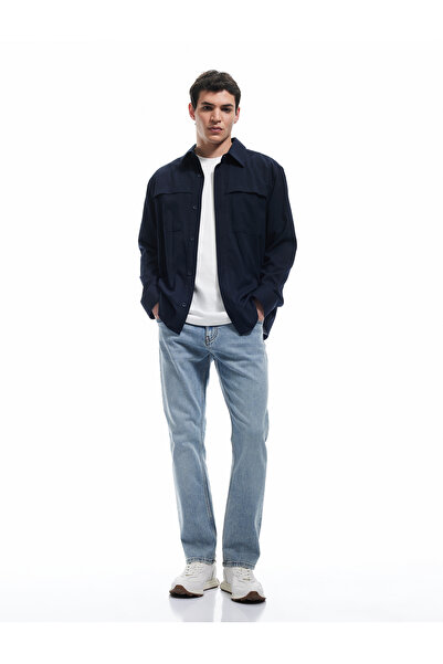 Koton Buttoned Cotton Regular Waist Straight Fit Jean Trousers - Mark Jean