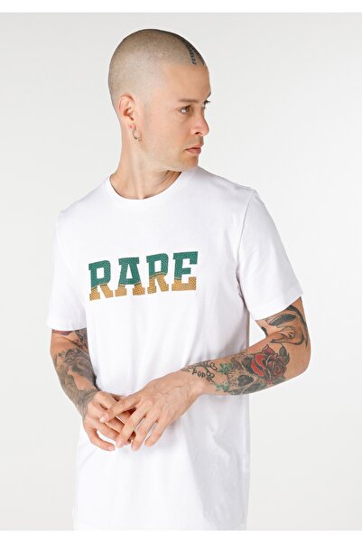 Colin's Tricou alb cu mânecă scurtă pentru bărbați, cu gât rotund, cu croiala...