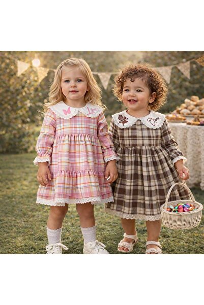 BY TUNA DESİGN Bayramlık İsimli Kız Bebek Elbisesi – Bayramlık Bebek Kıyafeti...