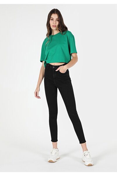 Colin's Tricou verde cu mânecă scurtă pentru femei, cu croiala normală