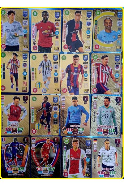 OYUNCAKSAHİLİ Football 66 Pieces Football Player Flexible Non-Degradable Card Gold 3D Dimensional Ronaldo Game Card 66 Pack Non-Degradable Non-Deformable