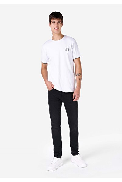 Colin's Skinny Fit, talie înaltă, buzunar, pantaloni negri pentru bărbați