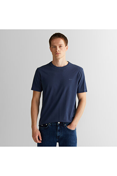 Gant Erkek Lacivert Regular Fit Bisiklet Yaka T-Shirt
