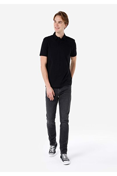 Colin's بنطلون جينز أسود للرجال بقصة مستقيمة وخصر منخفض ومستقيم الساق