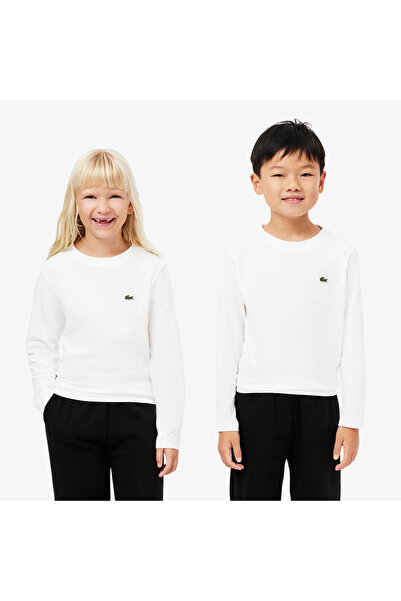 Lacoste Çocuk Uzun Kollu Bisiklet Yaka Beyaz T-Shirt