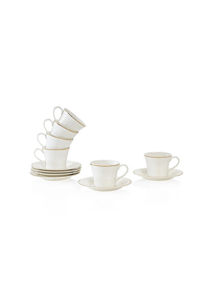 LUSTAR ISTIKANA CUP SET OF 6 PCS + 6 SAUCER 200 ML White