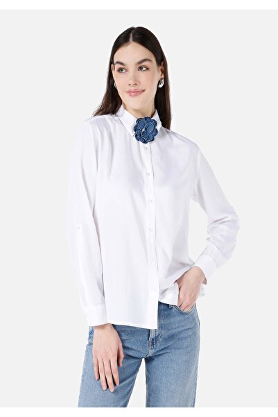 Colin's قميص نسائي أبيض بأكمام واسعة