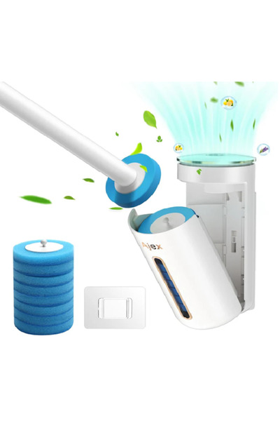 NO BRAND Automatic Disposable Toilet Brush Set With 16 Replacements, Scented ...