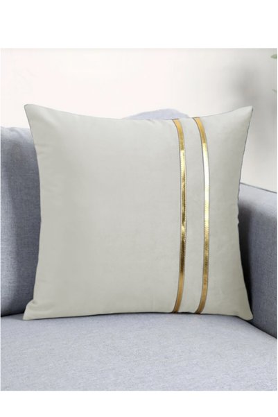 DeccoStil Cushion Cover Gold Detailed (Not Snow White, Off-White/Ekru/Light Cream Tones)