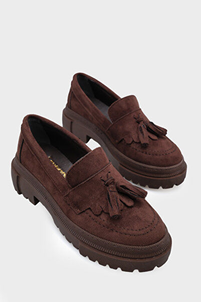 Capone Outfitters Loafer pentru femei Ashlee, cu vârf oval, cu ciucuri, cu ta...