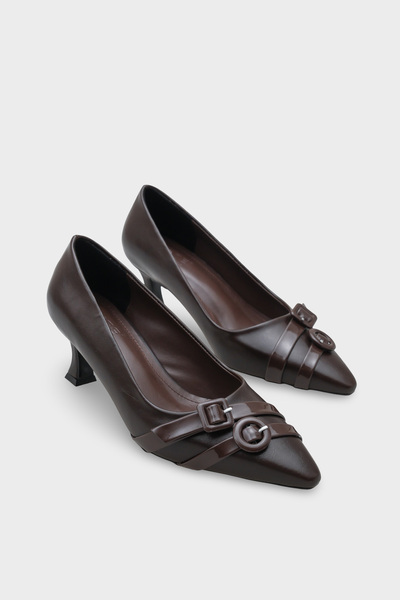 Capone Outfitters Pantofi de damă cu toc mediu cu cataramă cu vârf ascuțit Mi...