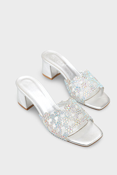 Capone Outfitters Papuci de nuntă eleganți pentru femei, cu toc mediu și vârf...