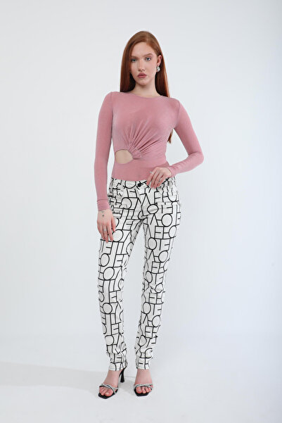 Bluewhite Pantaloni de damă din lycra cu talie joasă skinny fit