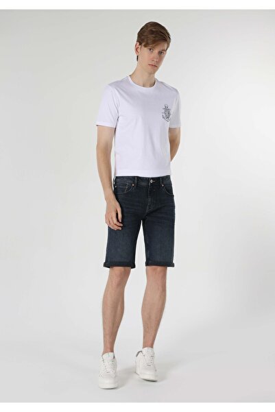 Colin's Straight Fit Χαμηλόμεσο Flat Leg Ανδρικό Μπλε Μαύρο Τζιν Τζιν Σορτς