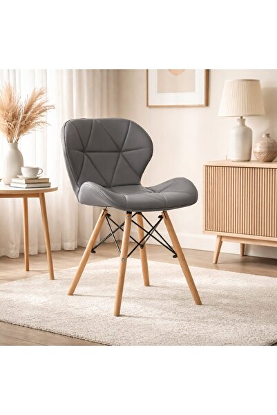 Artool Scaun stil scandinav, Artool, Lago, piele ecologica gri, picioare lemn...