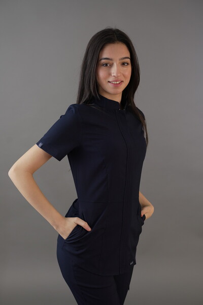 Qule Üniforma Zeyra Kısa Kol Hemşire & Doktor Scrubs Takım Hastane Üniforması