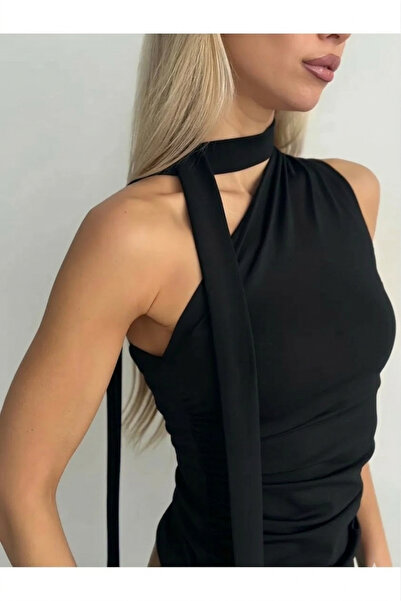 JE-TU Μπλούζα με έναν ώμο Ελαστικό Με σούρες με ζώνη