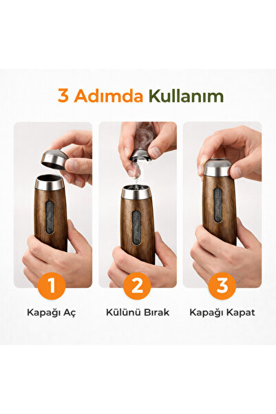 coofbe Taşınabilir Sigara Küllüğü Araç Küllük Araç Içi Mini Sigara Tutucu Ahşap Kül Tablası