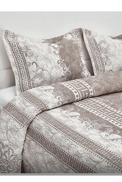 My Bed Home Collection طقم بيكيه غطاء سرير قطع مع وسادة ستار ديلوكس (بني)