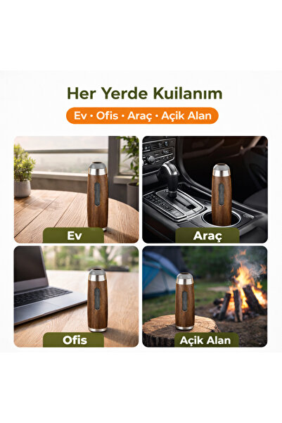 coofbe Taşınabilir Sigara Küllüğü Araç Küllük Araç Içi Mini Sigara Tutucu Ahşap Kül Tablası