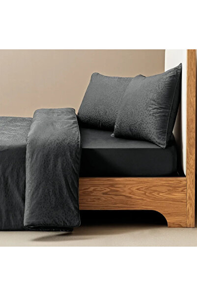 Penelope %100 Pamuk Saten Nevresim Seti 200x220 cm Antrasit - Plume Serisi
