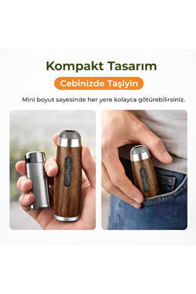 coofbe Taşınabilir Sigara Küllüğü Araç Küllük Araç Içi Mini Sigara Tutucu Ahşap Kül Tablası