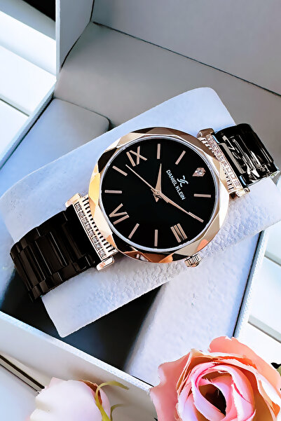 Daniel Klein Kadın Kol Saati 3 Atm Su Geçirmez Siyah Çelik Kordon + Bileklik ...