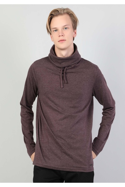 Colin's Ανδρικό μωβ μακρυμάνικο μπλουζάκι με κανονική εφαρμογή