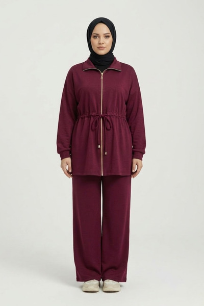 Tesettür Diyarı Set sport pentru femei modal din material textil, cu fermoar,...