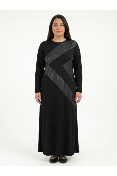 Lanze Rochie din țesătură modală, cu imprimeu din pietre și detalii din piele...