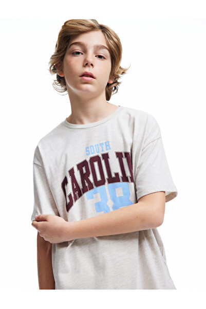 Koton Tricou oversize cu mânecă scurtă cu imprimeu cu slogan