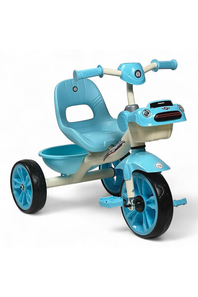 ALBADER Kids 3-Wheel Tricycle with Music Lights and Basket, Car Style Childre...