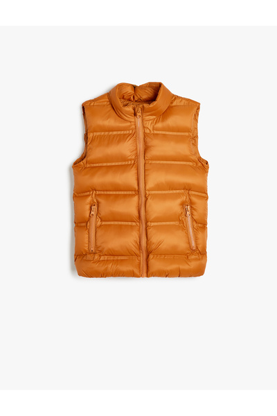 Koton Şişme Yelek Dik Yaka Fermuarlı Cepli