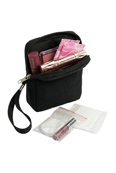 NS reliable حافظة فوط صحية نسائية سوداء اللون حقيبة سي - حافظة صغيرة لتنظيم ا...