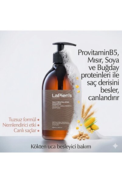 Lapien's Tuzsuz Şampuan ,tüm Saç Tipleri Için Nemlendirici , Canlandırıcı Gün...
