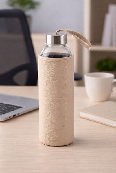 H2O Deri Kilifli 500 ML. Cam Matara