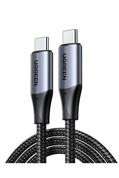 Ugreen USB-C 100W Thunderbolt USB3.1 GEN2 5A QC PD Hızlı Şarj Kablosu, 1 m, S...