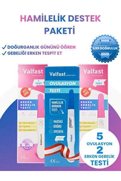 Valfast Hamilelik Planlama Seti - 5 Adet Ovulasyon (Yumurtlama) + 2 Adet Erke...