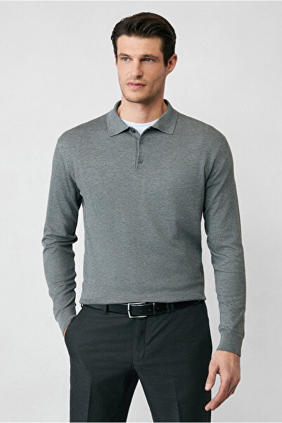 Kiğılı Regular Fit Buttoned Polo Neck Knitwear Sweater