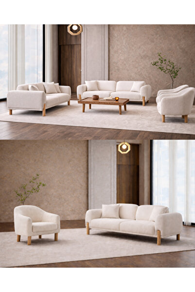 AKKA SOFA İNEGÖL Bohem Koltuk Takımı %100 Gürgen 3-3-1-1