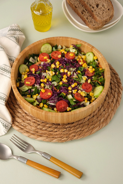 AVANTAGE HOME ميـا - وعاء سلطة إيكيناتشورال بامبو سم، وعاء تقديم، وعاء ديكور،...