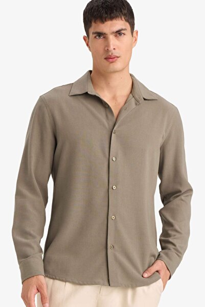 DeFacto Modern Fit Polo Collar Long Sleeve Shirt F9886Ax26Sp