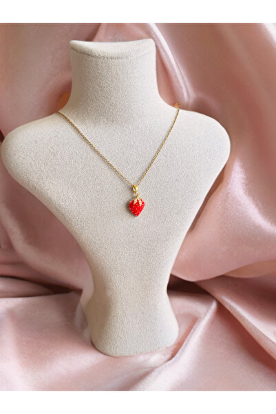 Melanj Craft Çilek Çelik Kolye - Gold